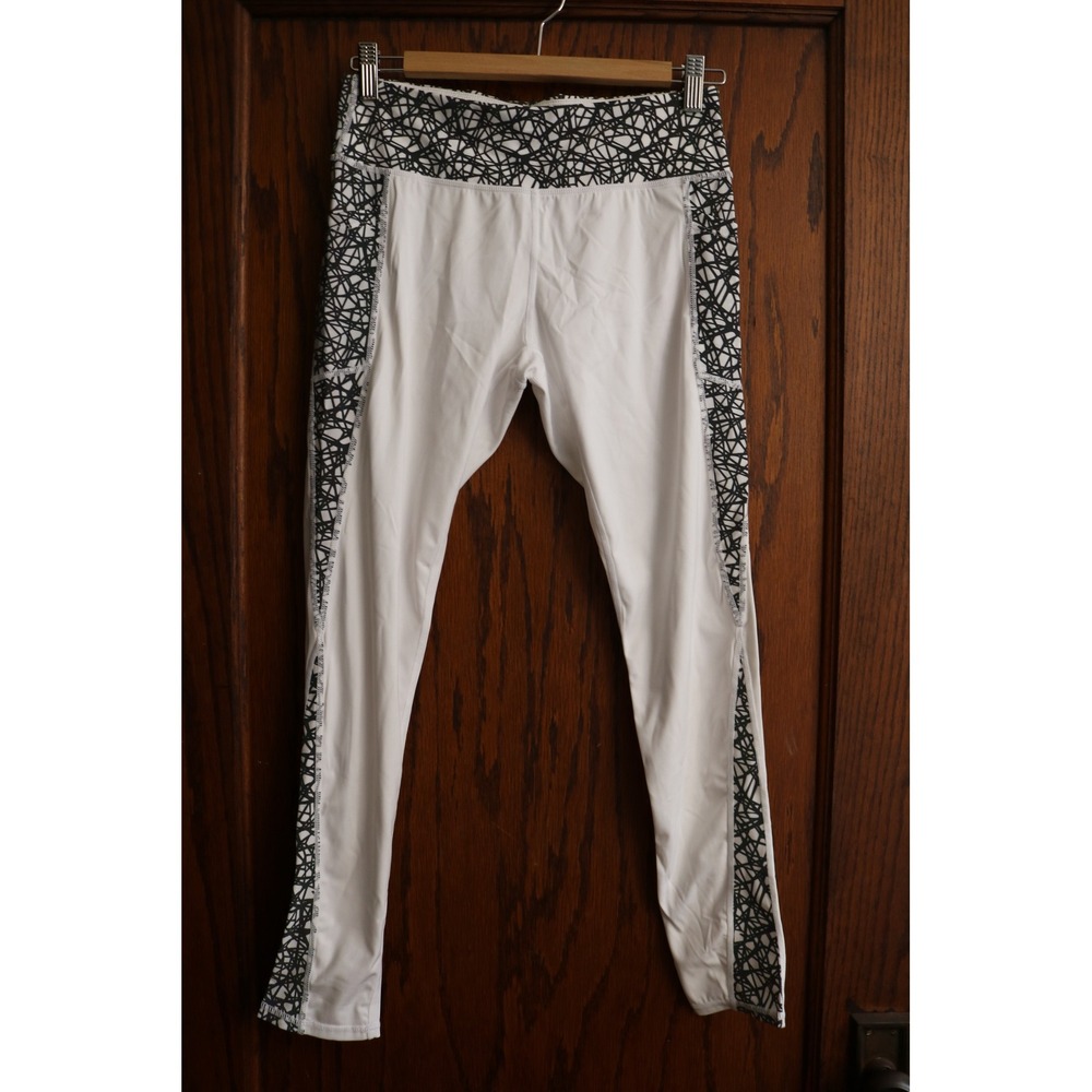 HOLOGEAR Reflective Leggings Women Medium White Black Geometric Activewear